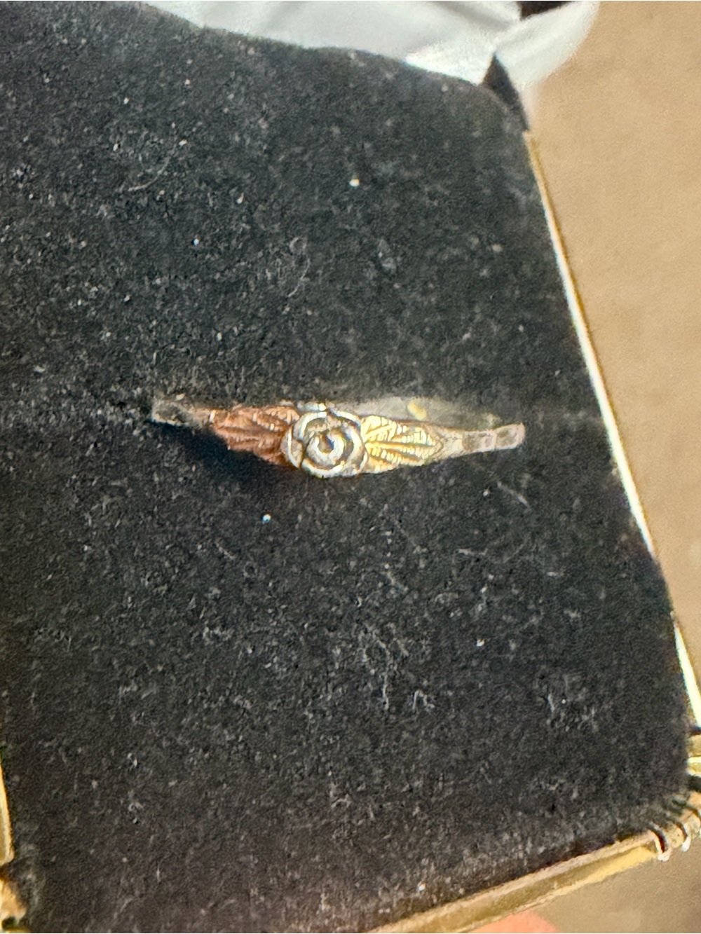 Delicate Rose Motif 925 12k Women's Ring